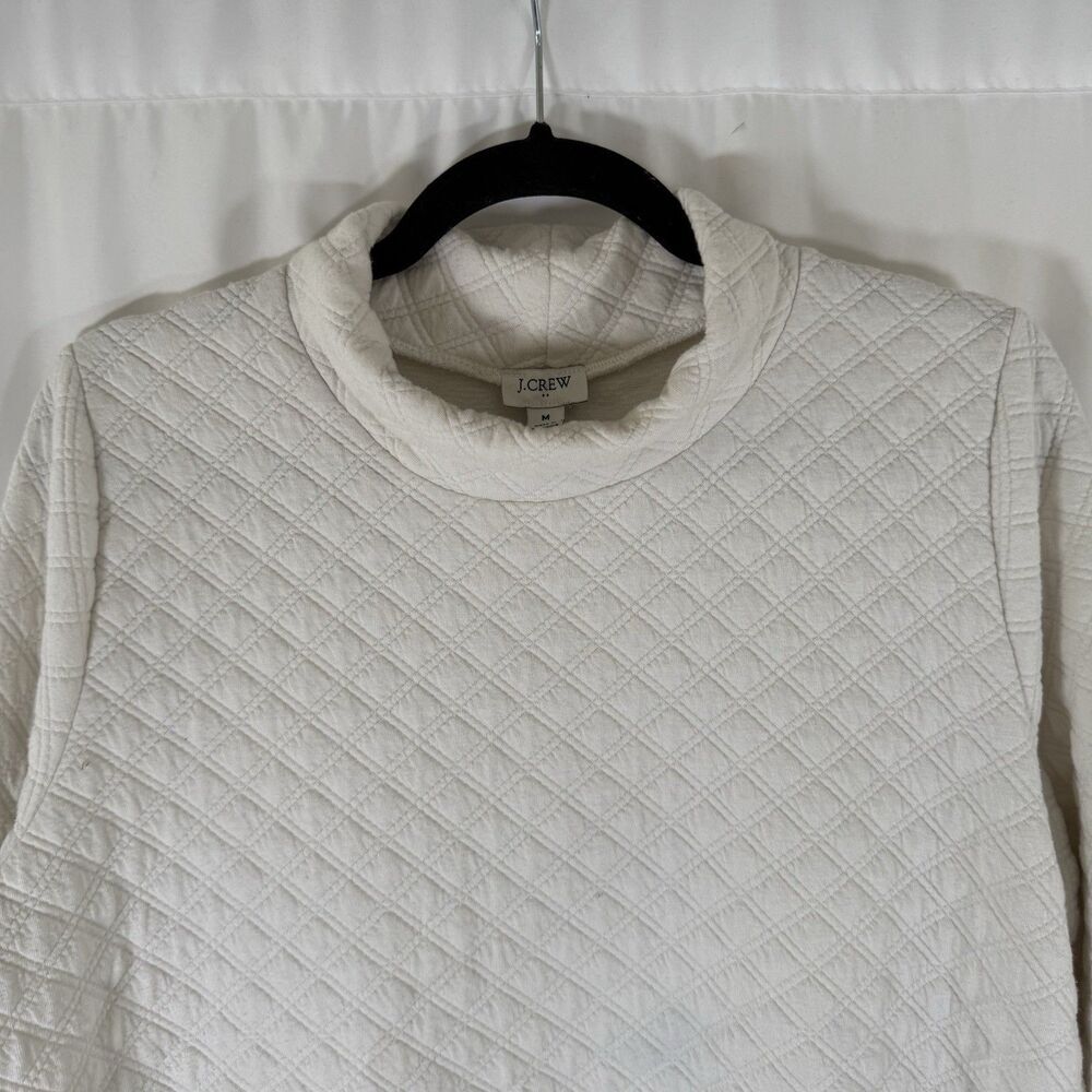 J. Crew Sweater Women's Medium White Turtleneck Long Sleeve Pullover - Picture 2 of 8
